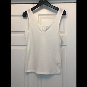NWOT Wishlist size large waffle knit white tank top